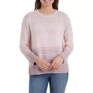 Ella Moss Ombre Mauve Pink Striped Long Sleeve Sweater Pullover Knit XL